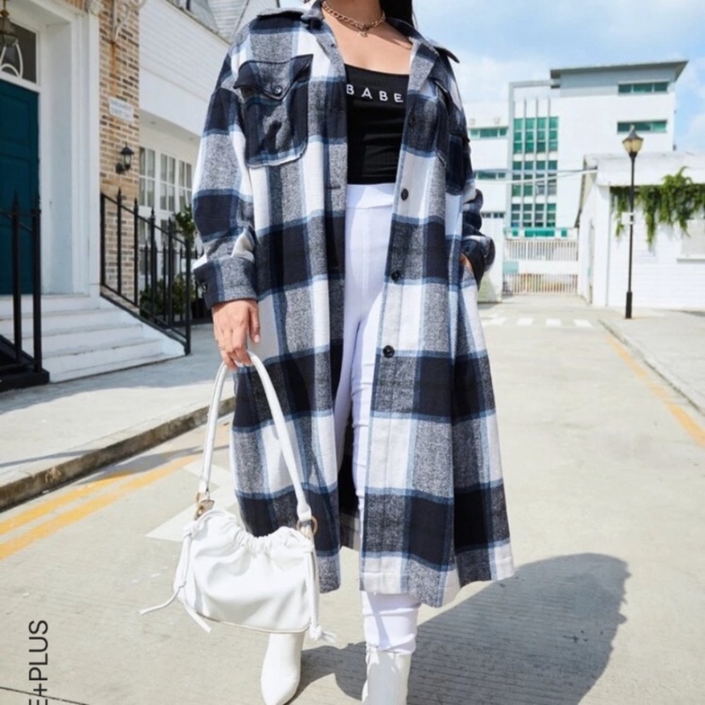 SHEIN long Shacket in gorgeous earth hues 💕🤩💕